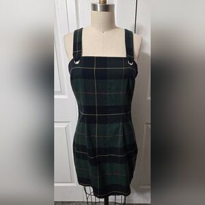 Green & Blue Plaid Sleeveless Dress, Size Medium, Excellent Like New Condition